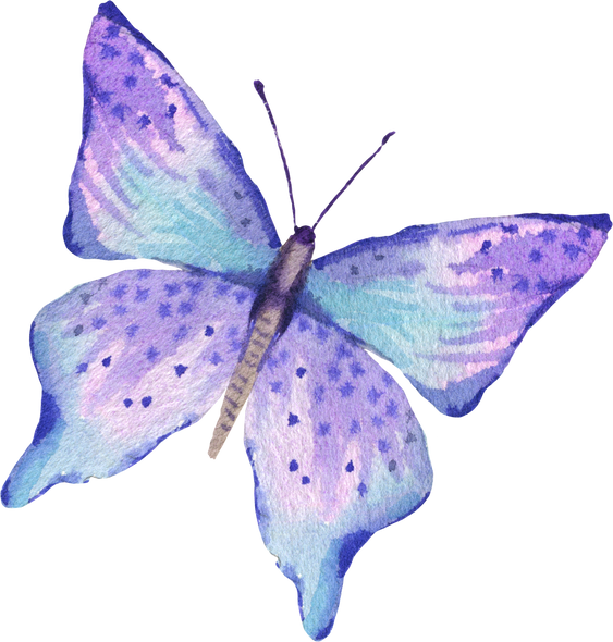 Watercolor lavender butterfly